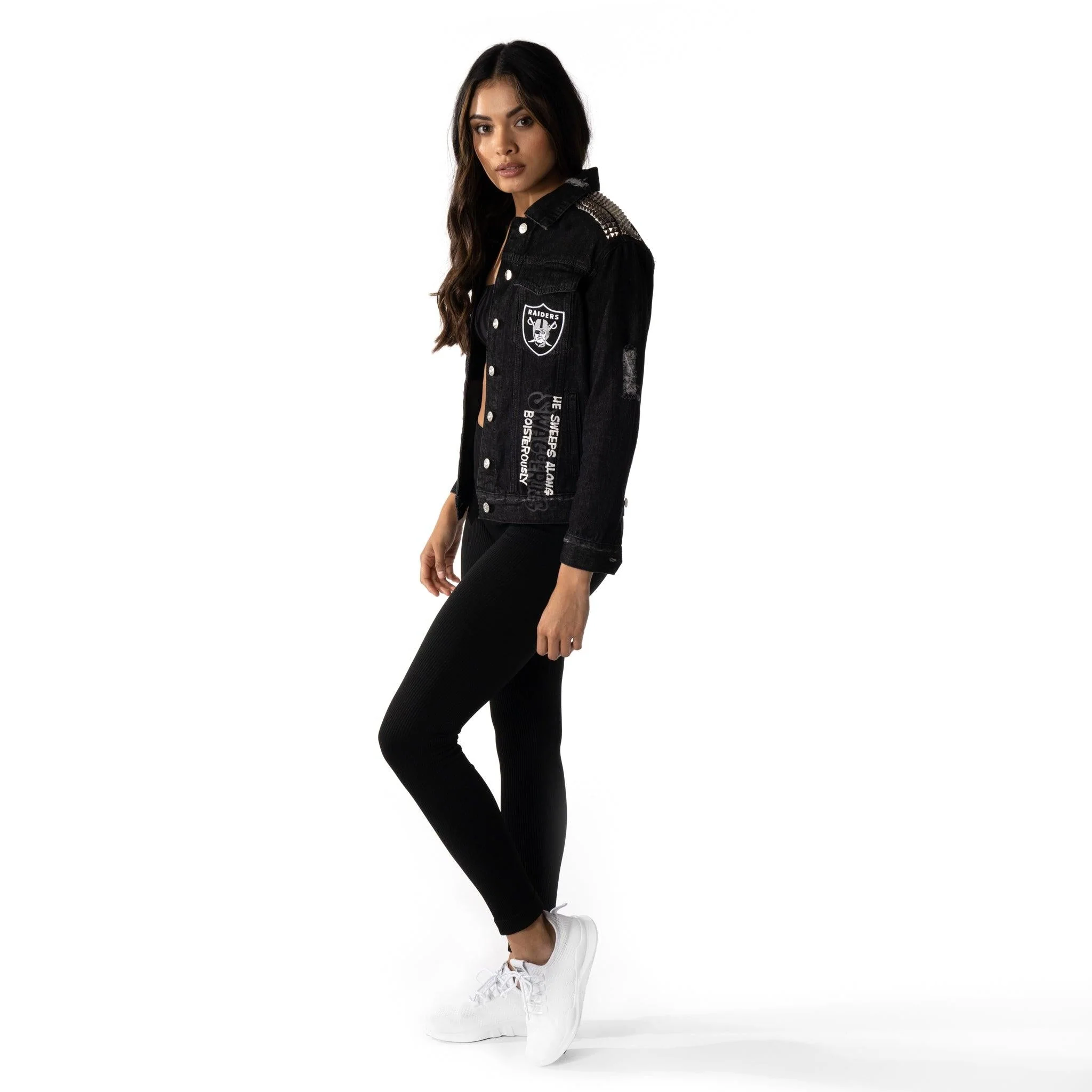 Las Vegas Raiders Womens Denim Jacket - Image 3